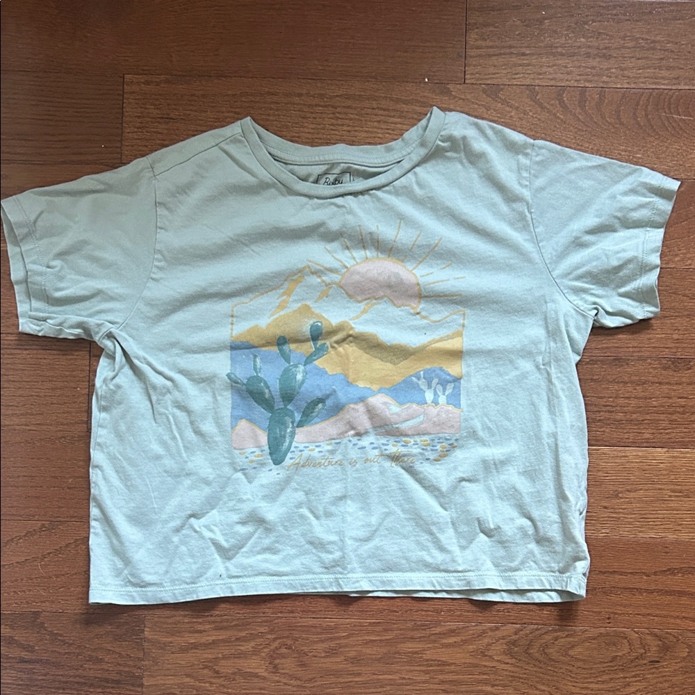 Cactus Graphic Kids Tee in Light Green